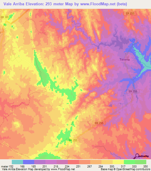Vale Arriba,Portugal Elevation Map