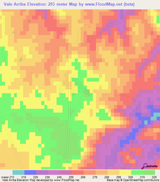 Vale Arriba,Portugal Elevation Map