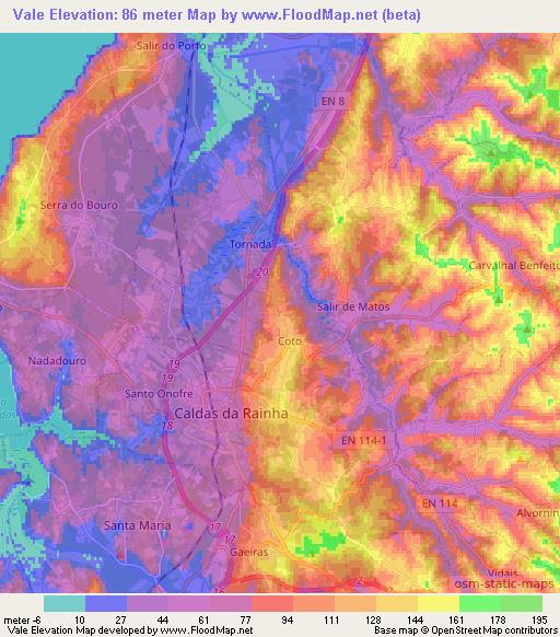 Vale,Portugal Elevation Map