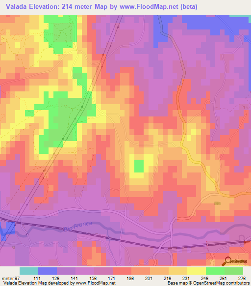Valada,Portugal Elevation Map