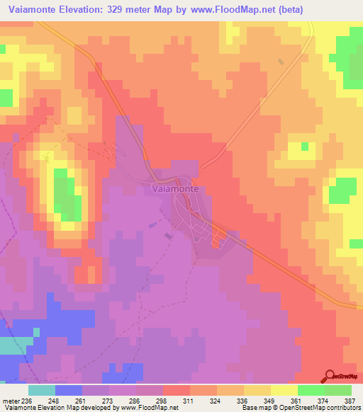 Vaiamonte,Portugal Elevation Map