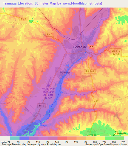 Tramaga,Portugal Elevation Map