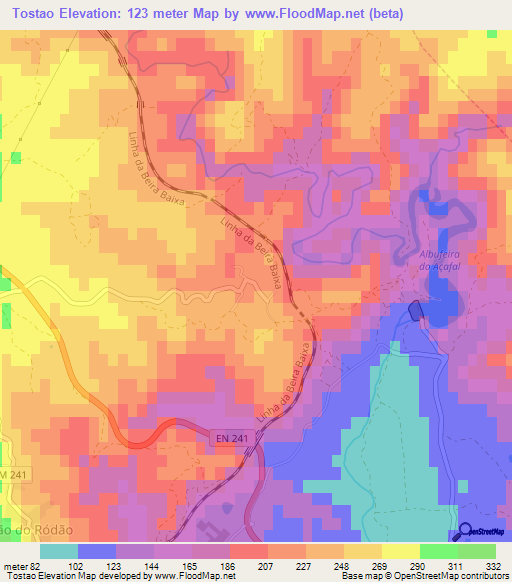 Tostao,Portugal Elevation Map