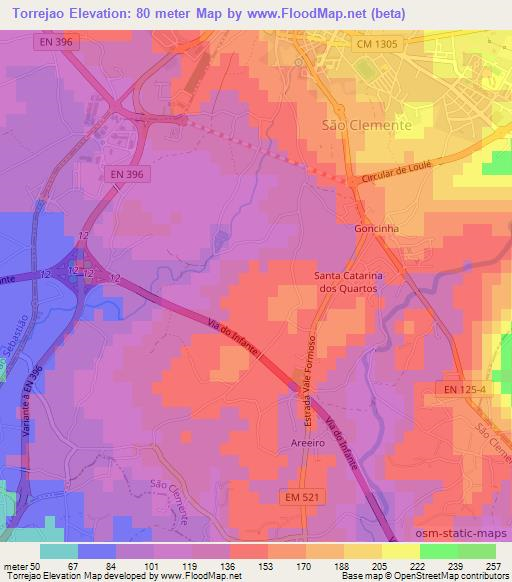 Torrejao,Portugal Elevation Map