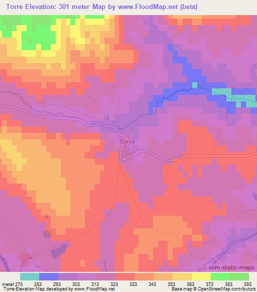 Torre,Portugal Elevation Map