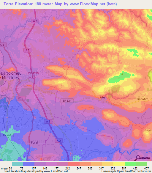 Torre,Portugal Elevation Map