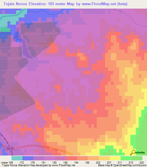 Tojais Novos,Portugal Elevation Map
