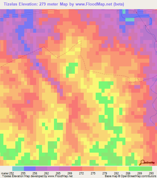 Tizelas,Portugal Elevation Map