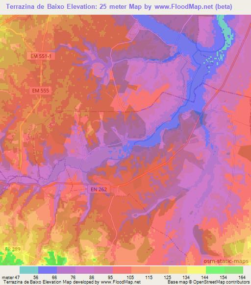 Terrazina de Baixo,Portugal Elevation Map