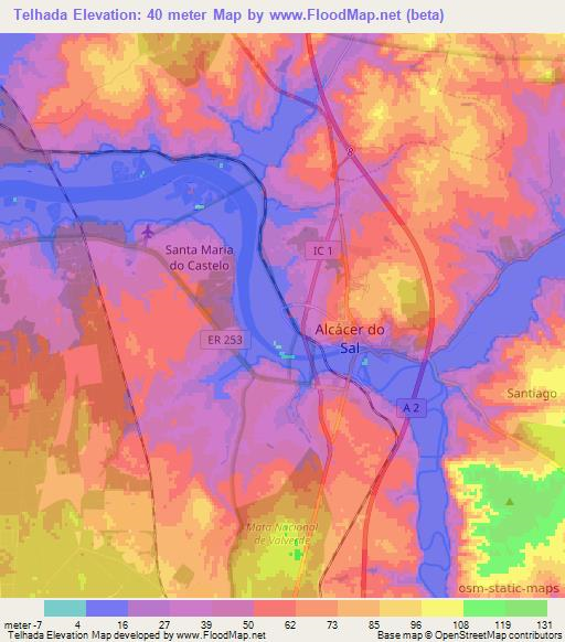 Telhada,Portugal Elevation Map