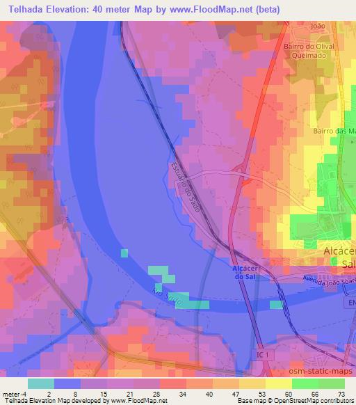 Telhada,Portugal Elevation Map