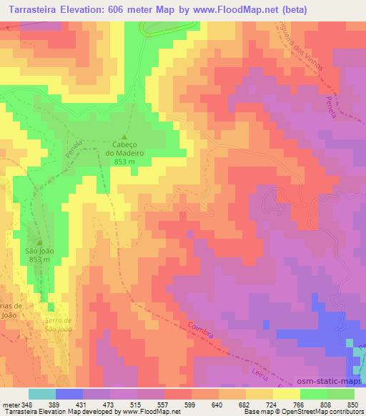 Tarrasteira,Portugal Elevation Map
