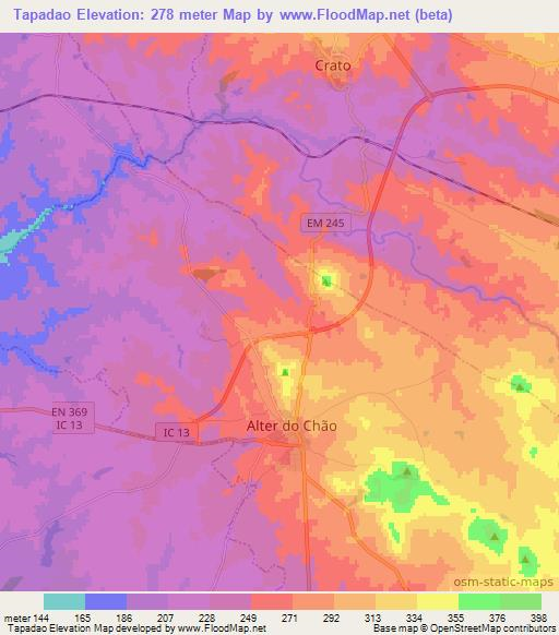 Tapadao,Portugal Elevation Map
