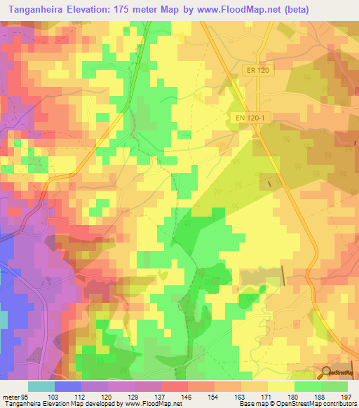 Tanganheira,Portugal Elevation Map