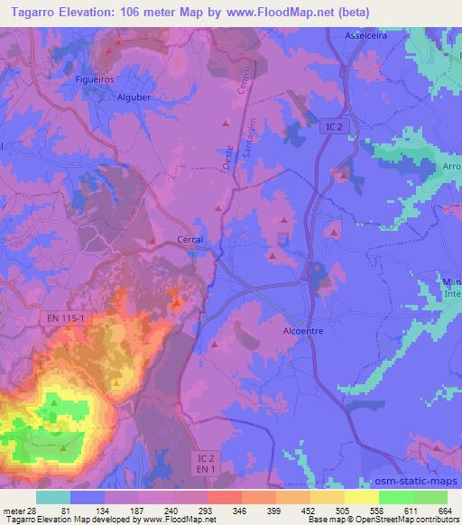 Tagarro,Portugal Elevation Map