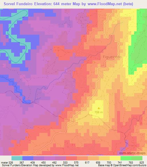 Sorvel Fundeiro,Portugal Elevation Map