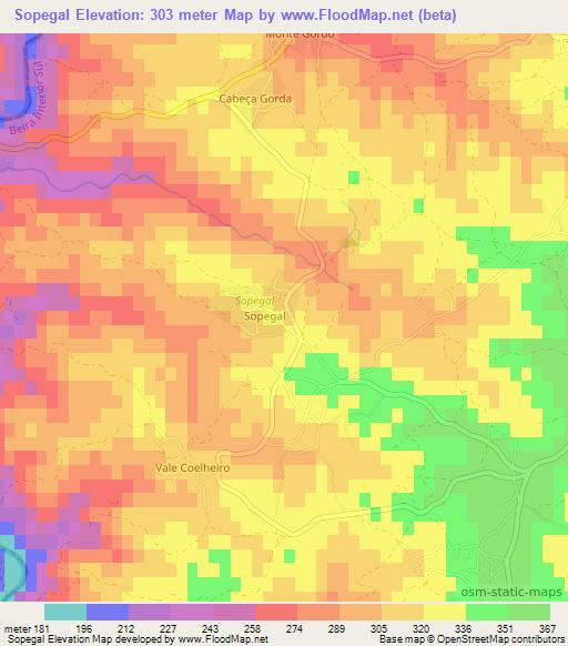 Sopegal,Portugal Elevation Map