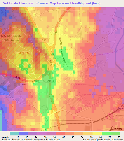 Sol Posto,Portugal Elevation Map