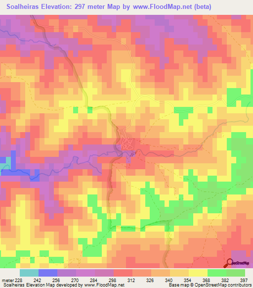 Soalheiras,Portugal Elevation Map
