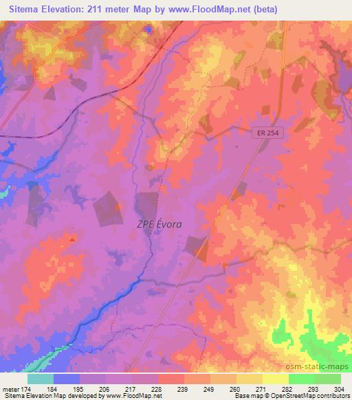 Sitema,Portugal Elevation Map