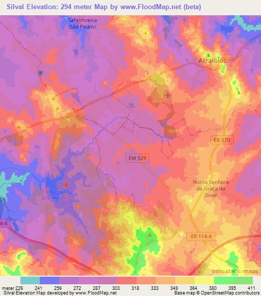 Silval,Portugal Elevation Map