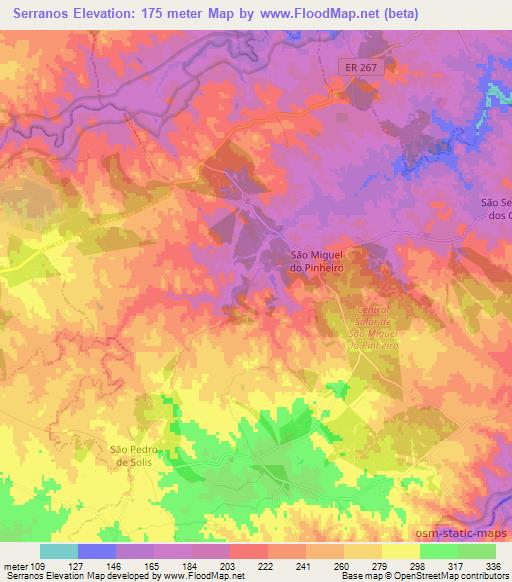 Serranos,Portugal Elevation Map