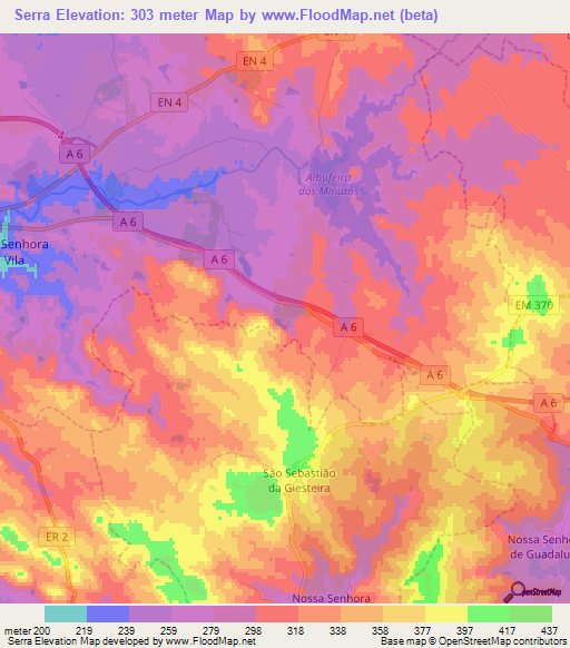 Serra,Portugal Elevation Map