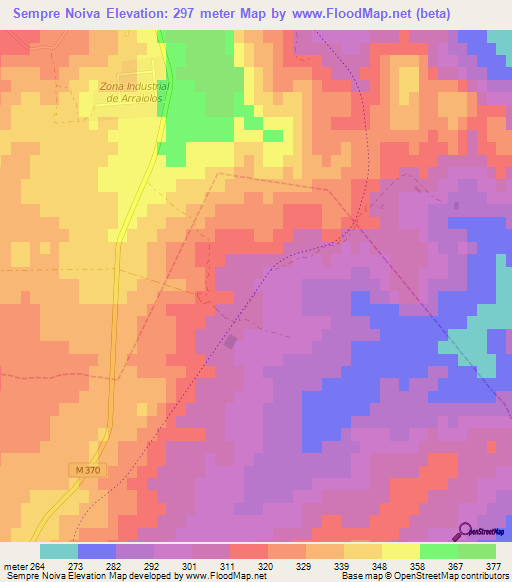 Sempre Noiva,Portugal Elevation Map