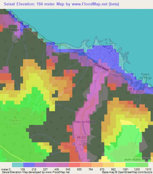 Seixal,Portugal Elevation Map