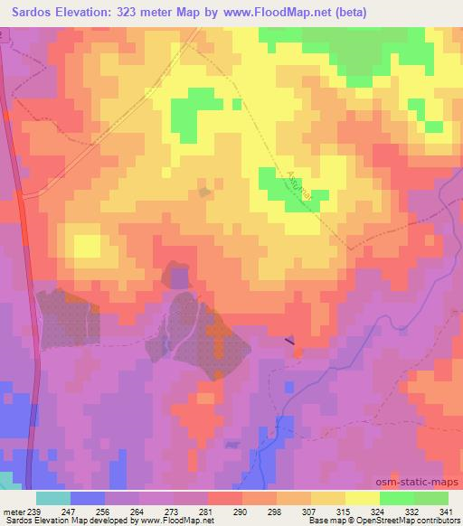 Sardos,Portugal Elevation Map