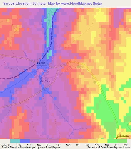 Sardoa,Portugal Elevation Map