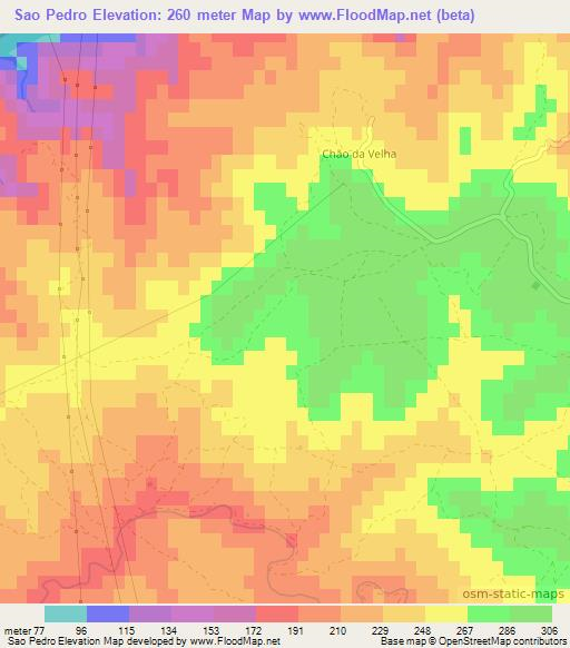 Sao Pedro,Portugal Elevation Map