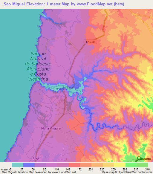 Sao Miguel,Portugal Elevation Map