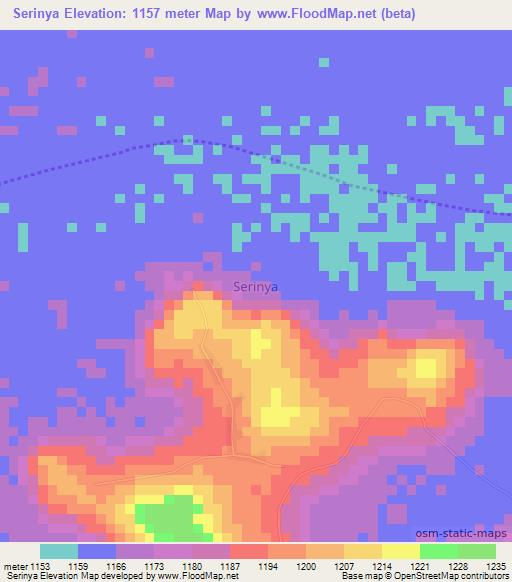 Serinya,Uganda Elevation Map