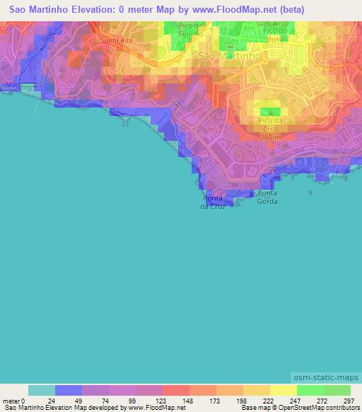 Sao Martinho,Portugal Elevation Map