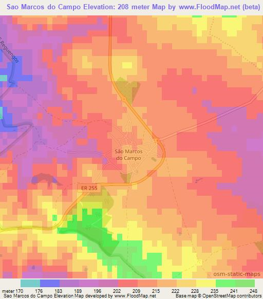 Sao Marcos do Campo,Portugal Elevation Map