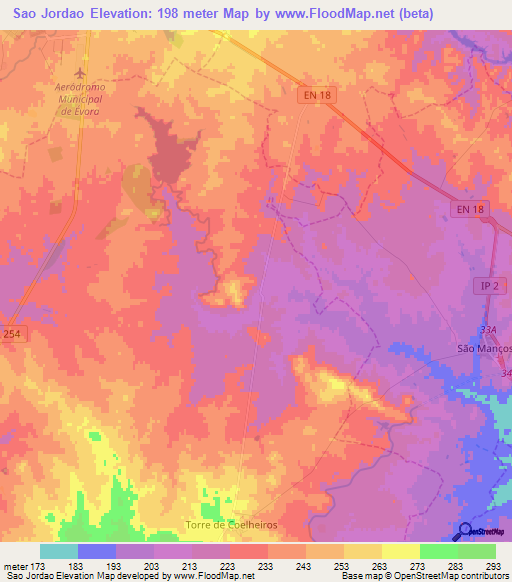 Sao Jordao,Portugal Elevation Map