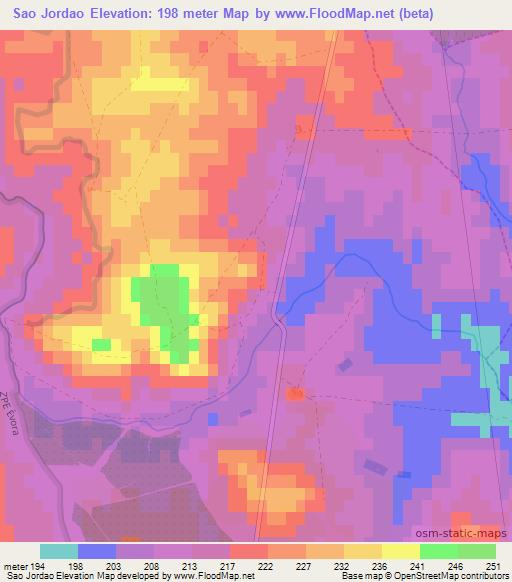 Sao Jordao,Portugal Elevation Map