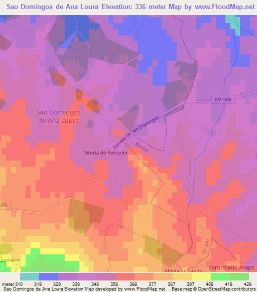 Sao Domingos de Ana Loura,Portugal Elevation Map