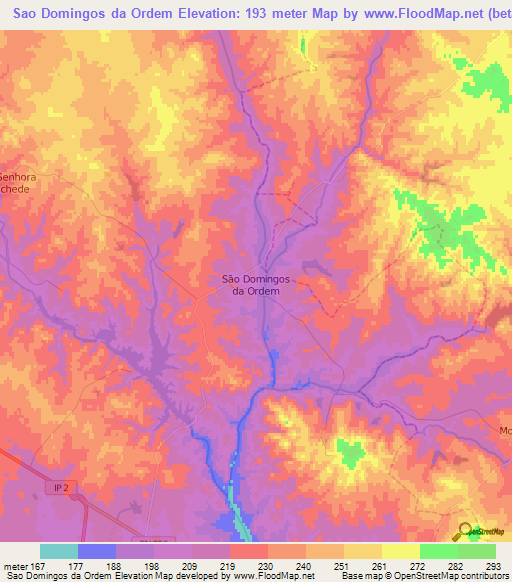 Sao Domingos da Ordem,Portugal Elevation Map