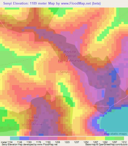 Senyi,Uganda Elevation Map