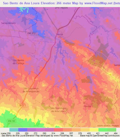 Sao Bento de Ana Loura,Portugal Elevation Map