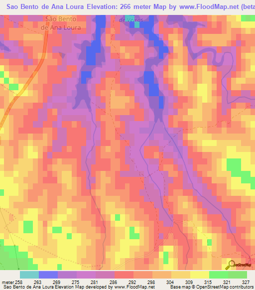Sao Bento de Ana Loura,Portugal Elevation Map