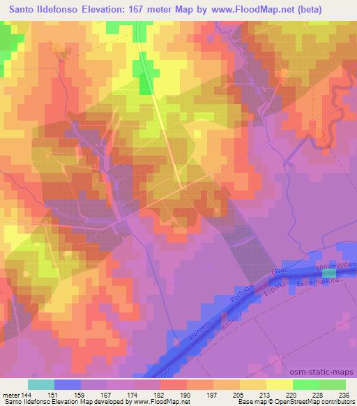 Santo Ildefonso,Portugal Elevation Map