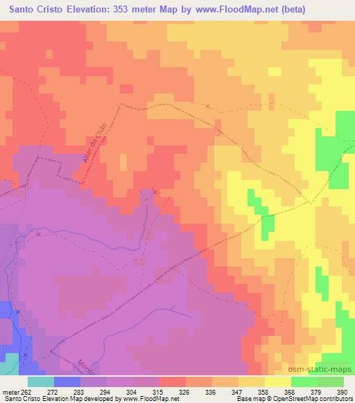 Santo Cristo,Portugal Elevation Map