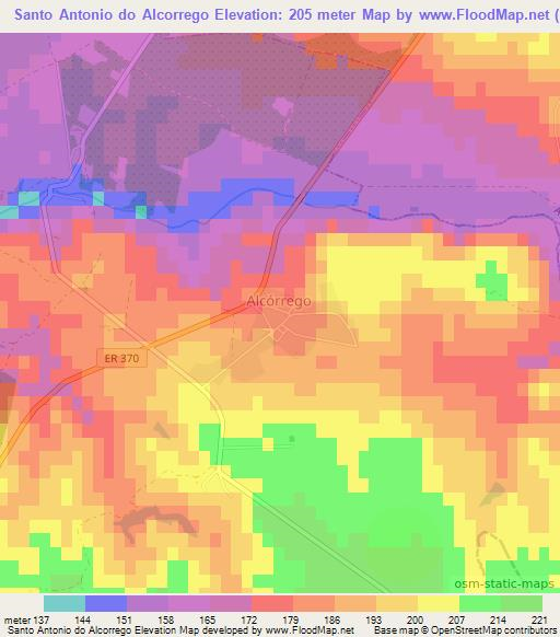 Santo Antonio do Alcorrego,Portugal Elevation Map