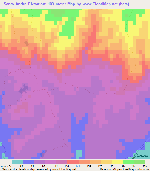 Santo Andre,Portugal Elevation Map