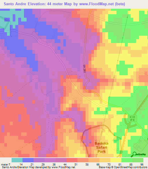 Santo Andre,Portugal Elevation Map