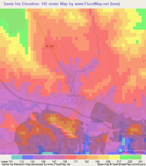 Santa Iria,Portugal Elevation Map