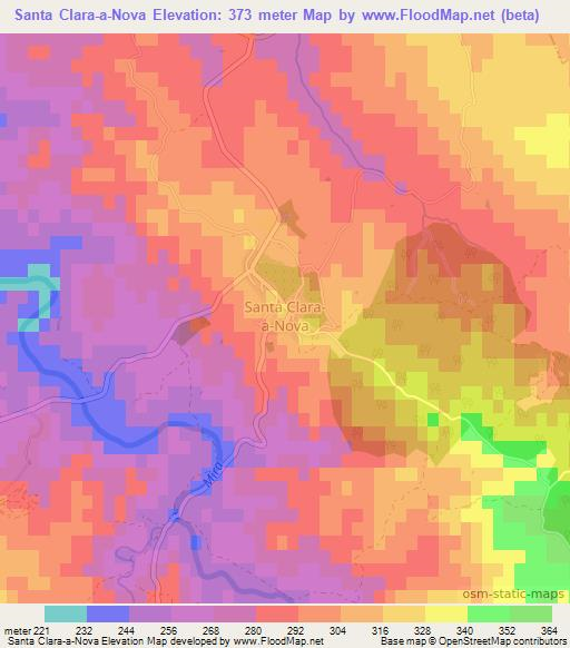 Santa Clara-a-Nova,Portugal Elevation Map
